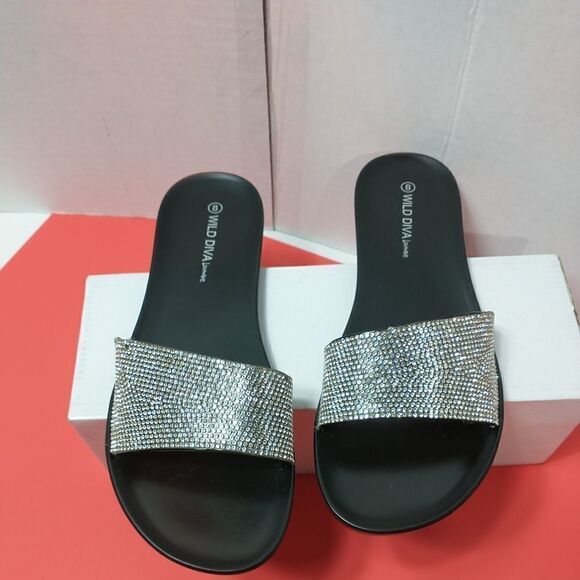Women's Jelly Rhinestones Slipper Slide Sandals Wild Diva Size 8 - Picture 5 of 7